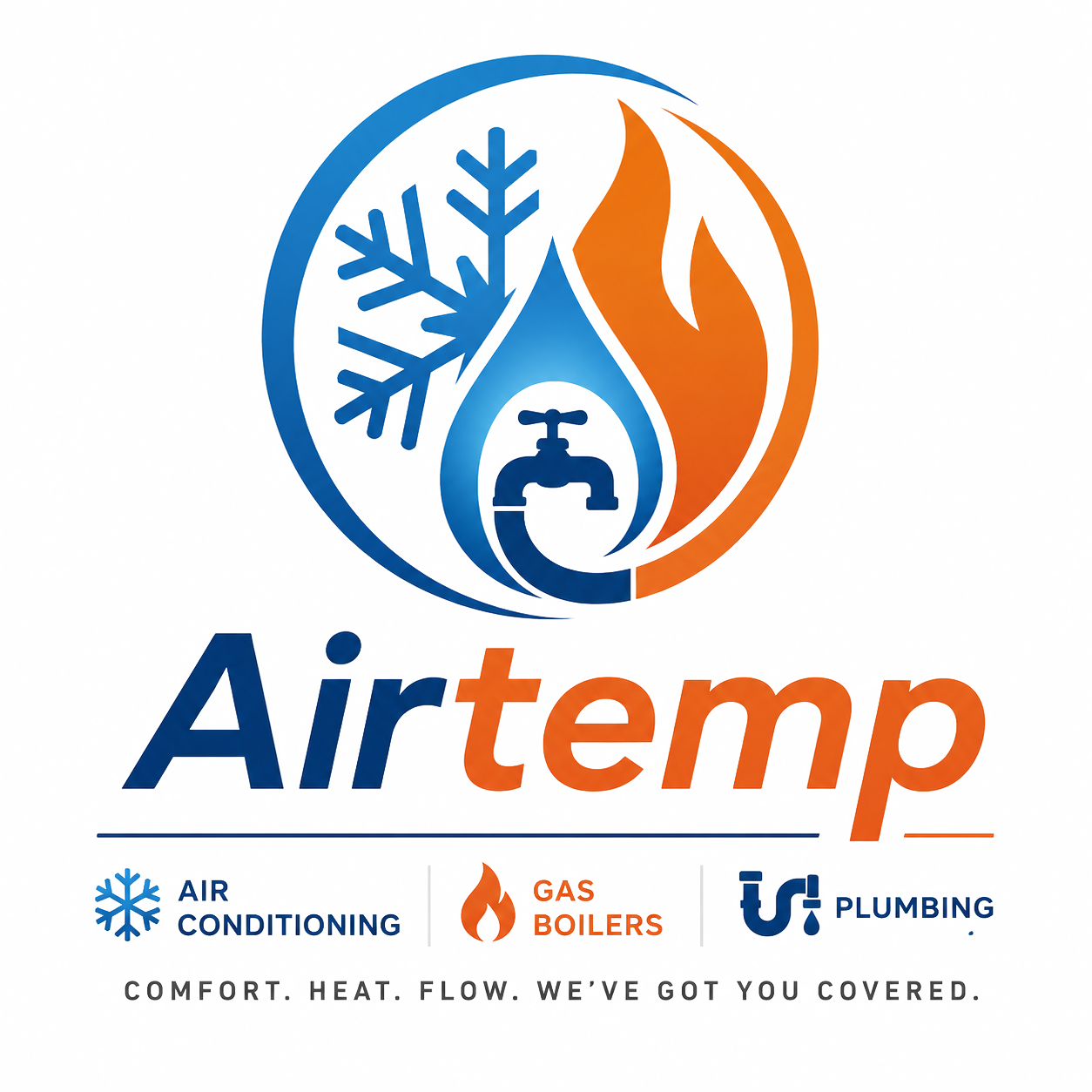Airtemp — Air Conditioning, Gas Boilers, Plumbing. Comfort. Heat. Flow. We've got you covered.